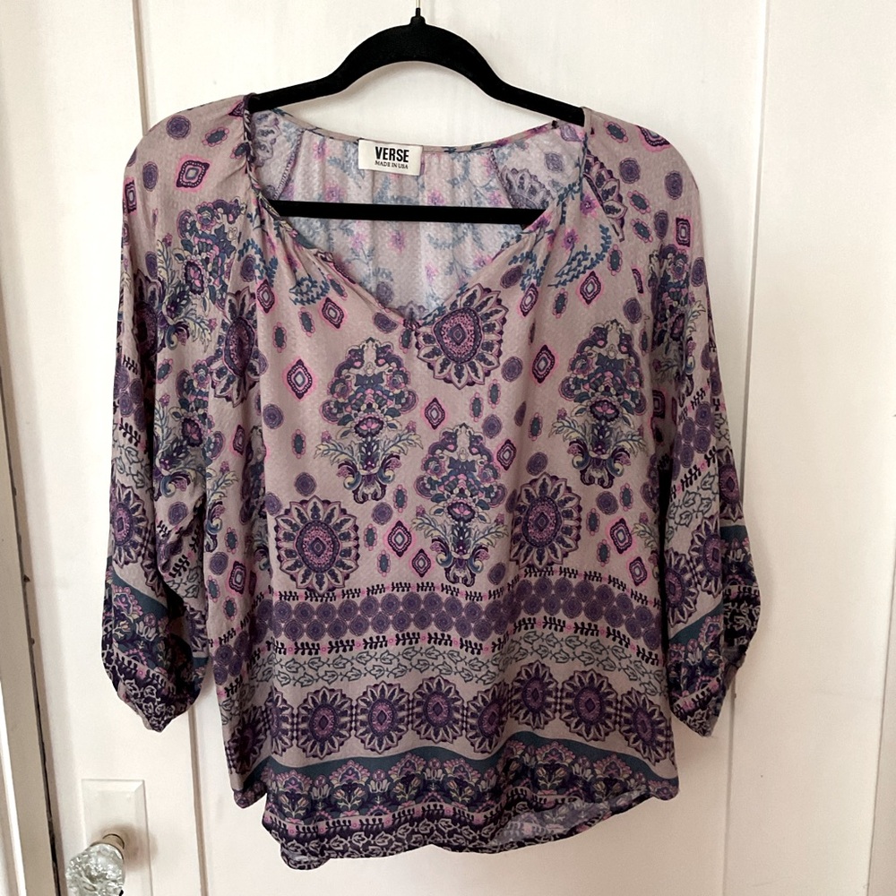 Verse Women's Purple Bohemian Blouse